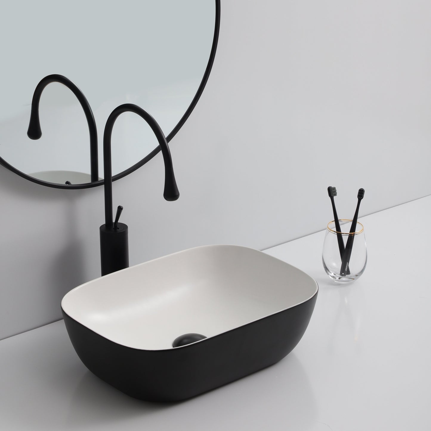 Black & White Vessel Sink (9387B M001+M002)
