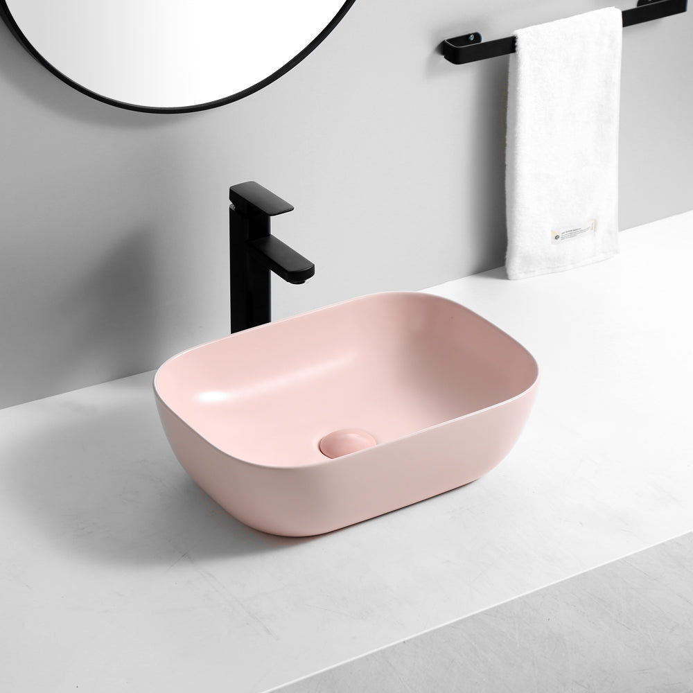 Pink Square Vessel Sink (9387 M0141)