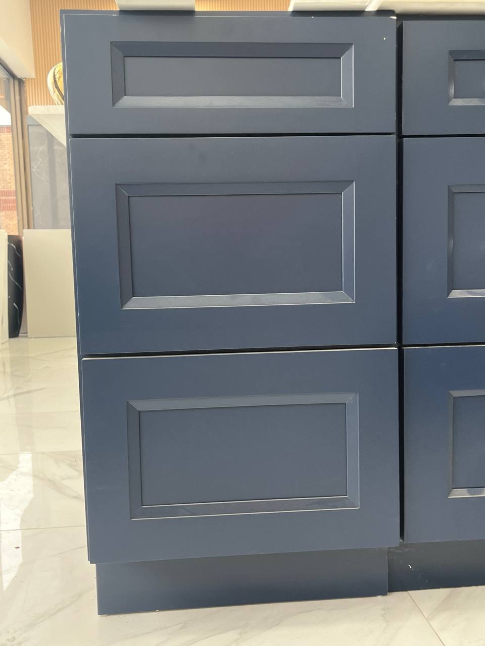 DV08 Vanity Side Drawers Solid Wood Navy Blue 18" (Final Sale)