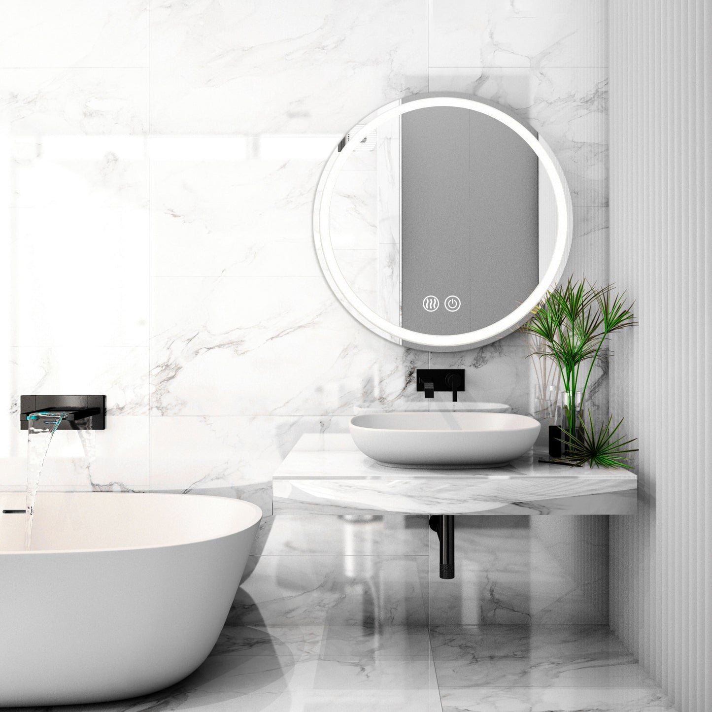 M04 LED Antifog - Round Mirror