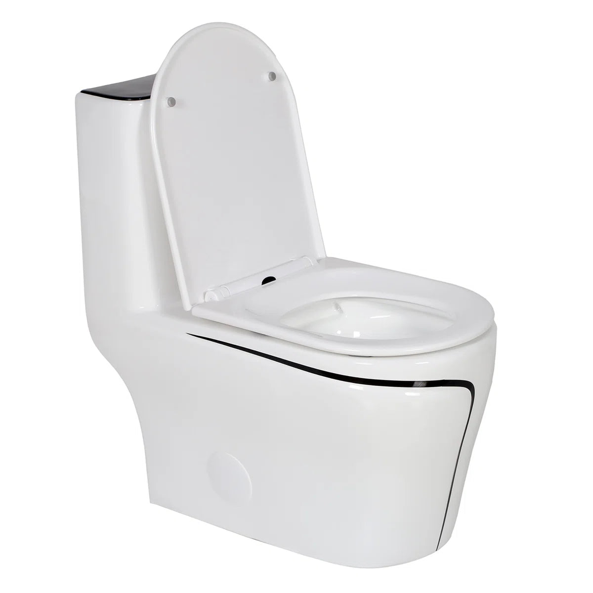 T2259 - White & Black One Piece Toilet