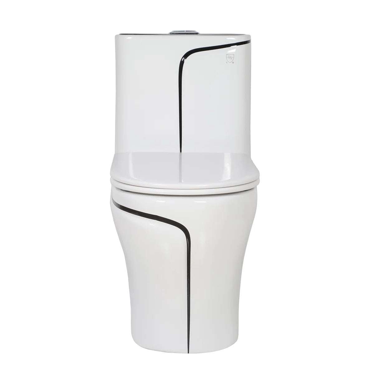T2259 - White & Black One Piece Toilet