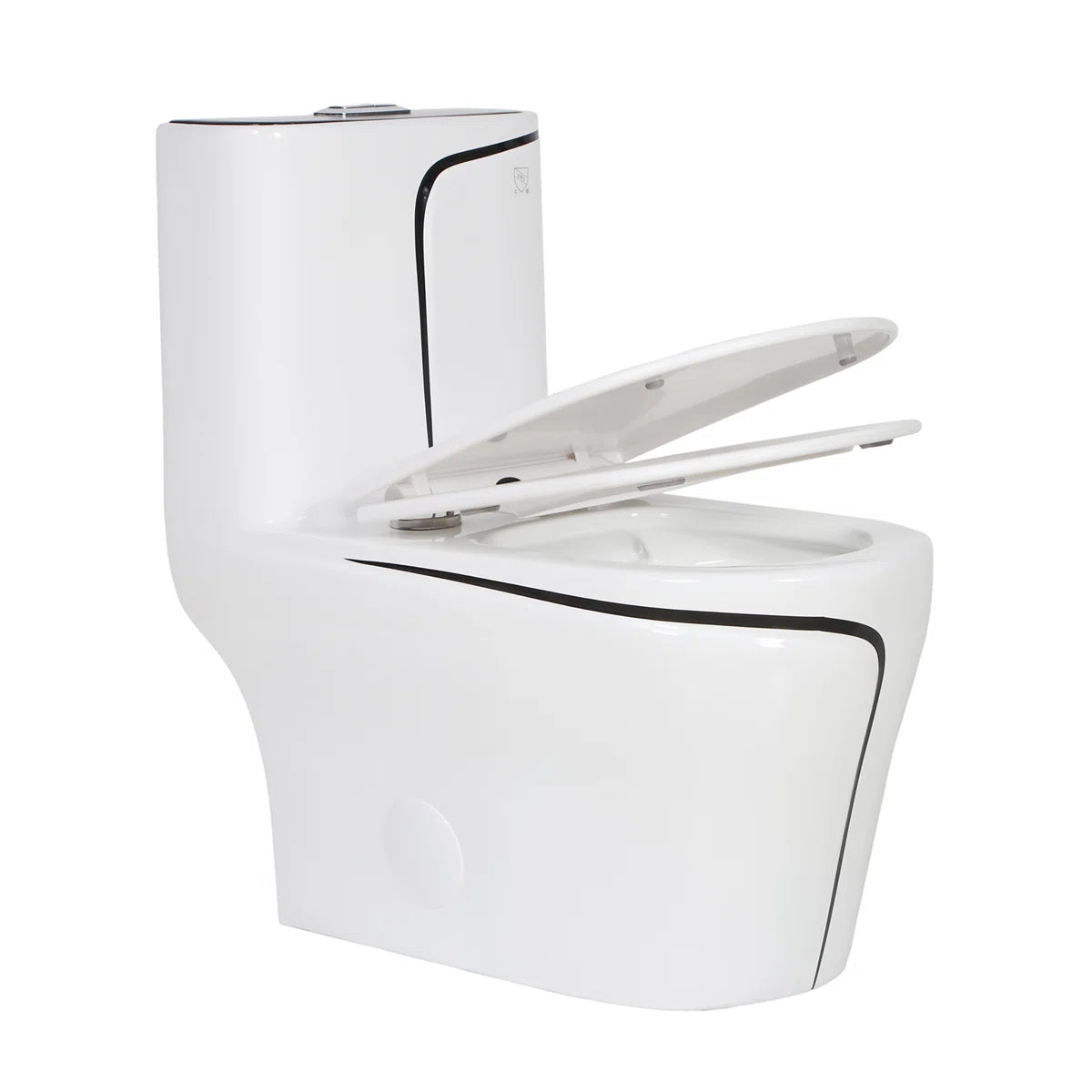 T2259 - White & Black One Piece Toilet
