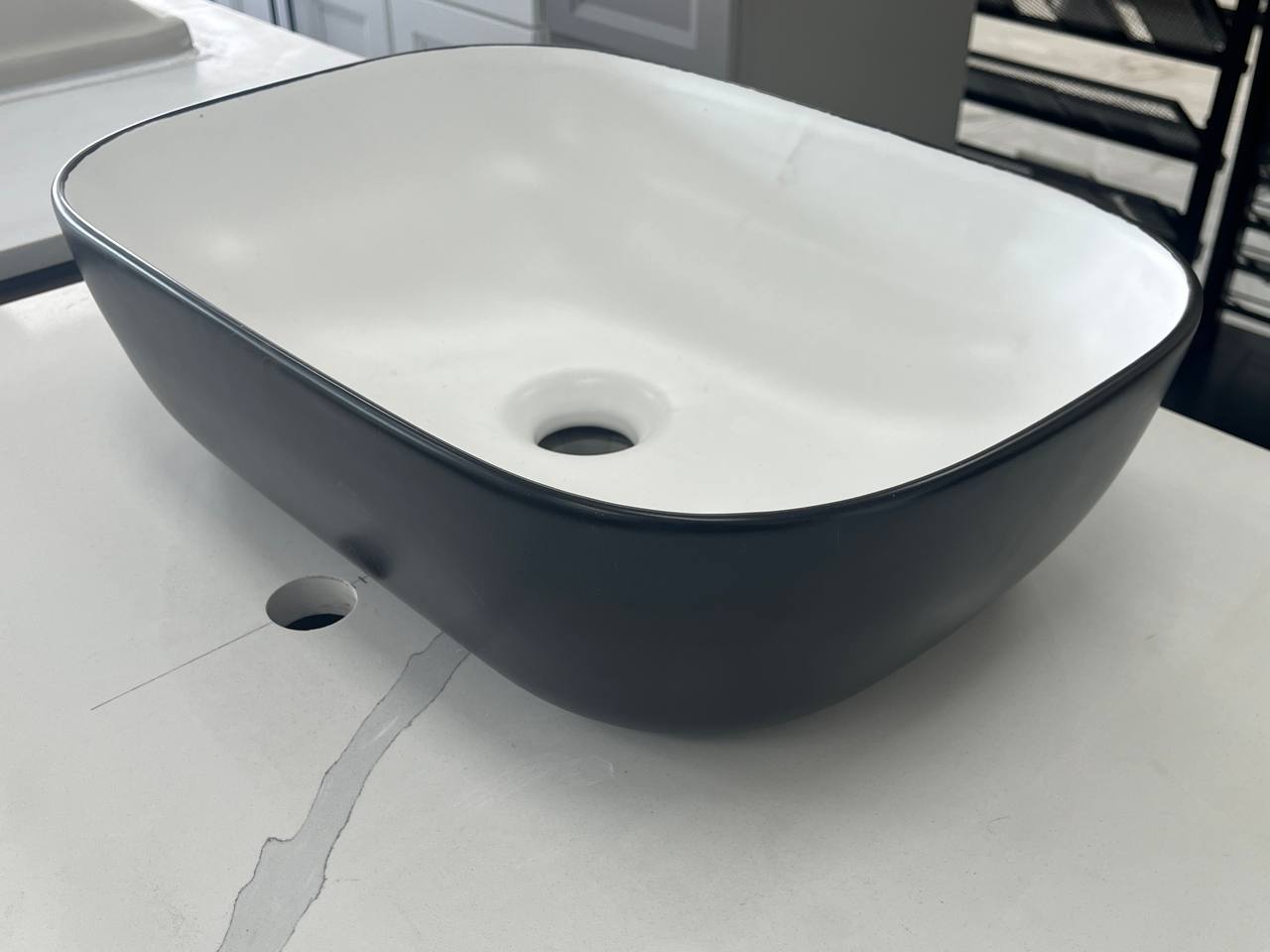 DVS18 Ceramic Vessel Sink Matt Black and white (Final Sale)