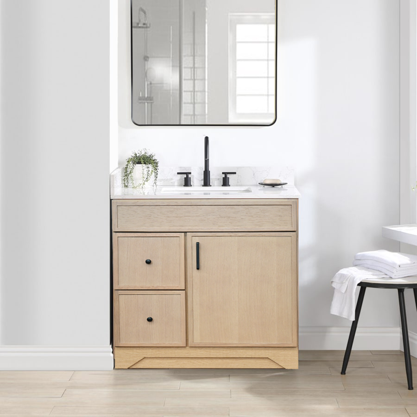 30'' Solid Wood - Slim Oak with Drawers Left / Right