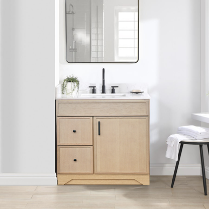 30'' Solid Wood - Slim Oak with Drawers Left / Right