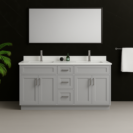 72'' Solid Wood - Double Sink