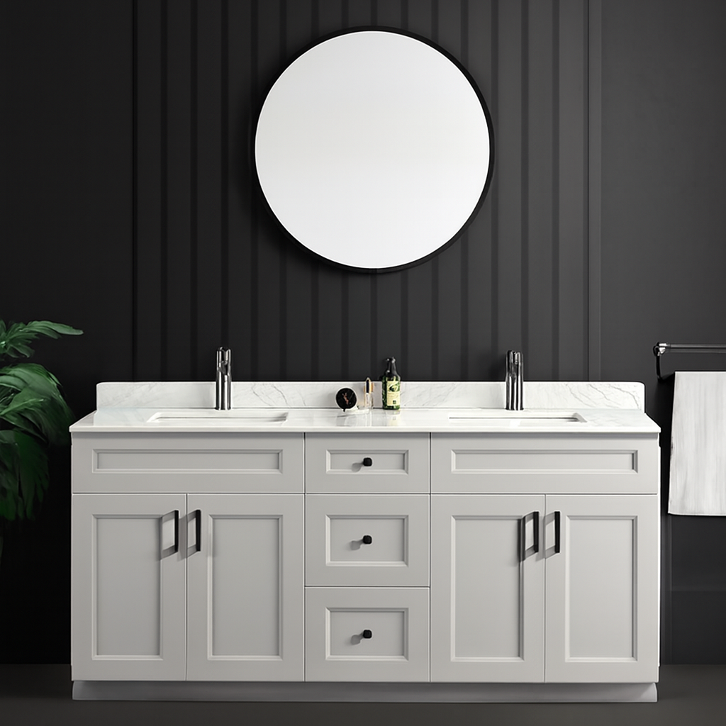 72'' Solid Wood - Double Sink