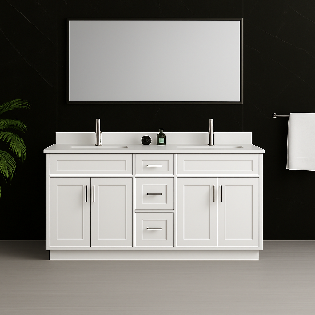 60'' Solid Wood - Double Sink
