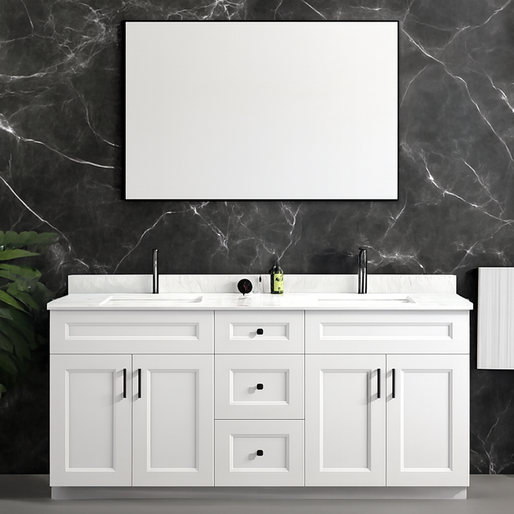 72'' Solid Wood - Double Sink