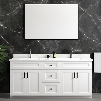 72'' Solid Wood - Double Sink