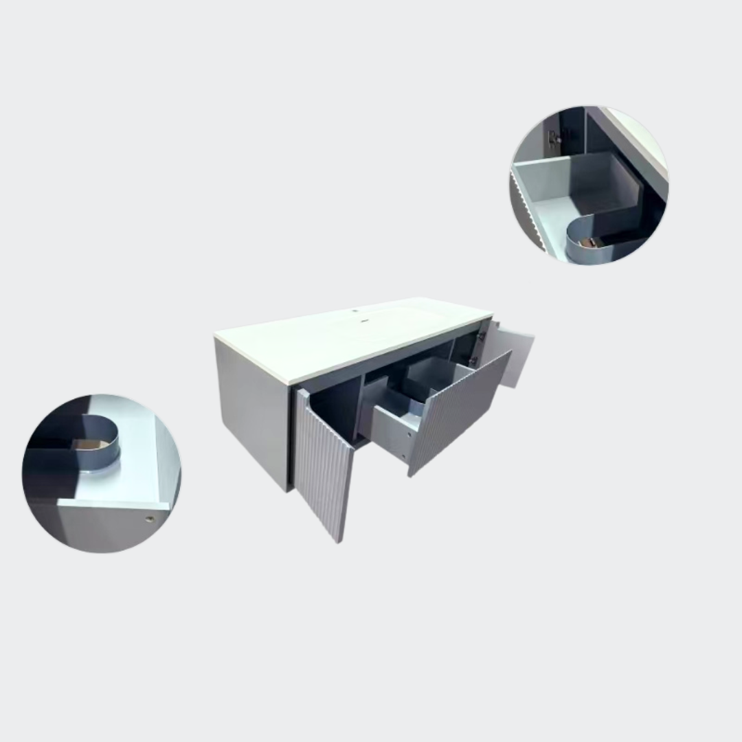 48'' TW - Floating Vanity with Acrylic Matte Countertop