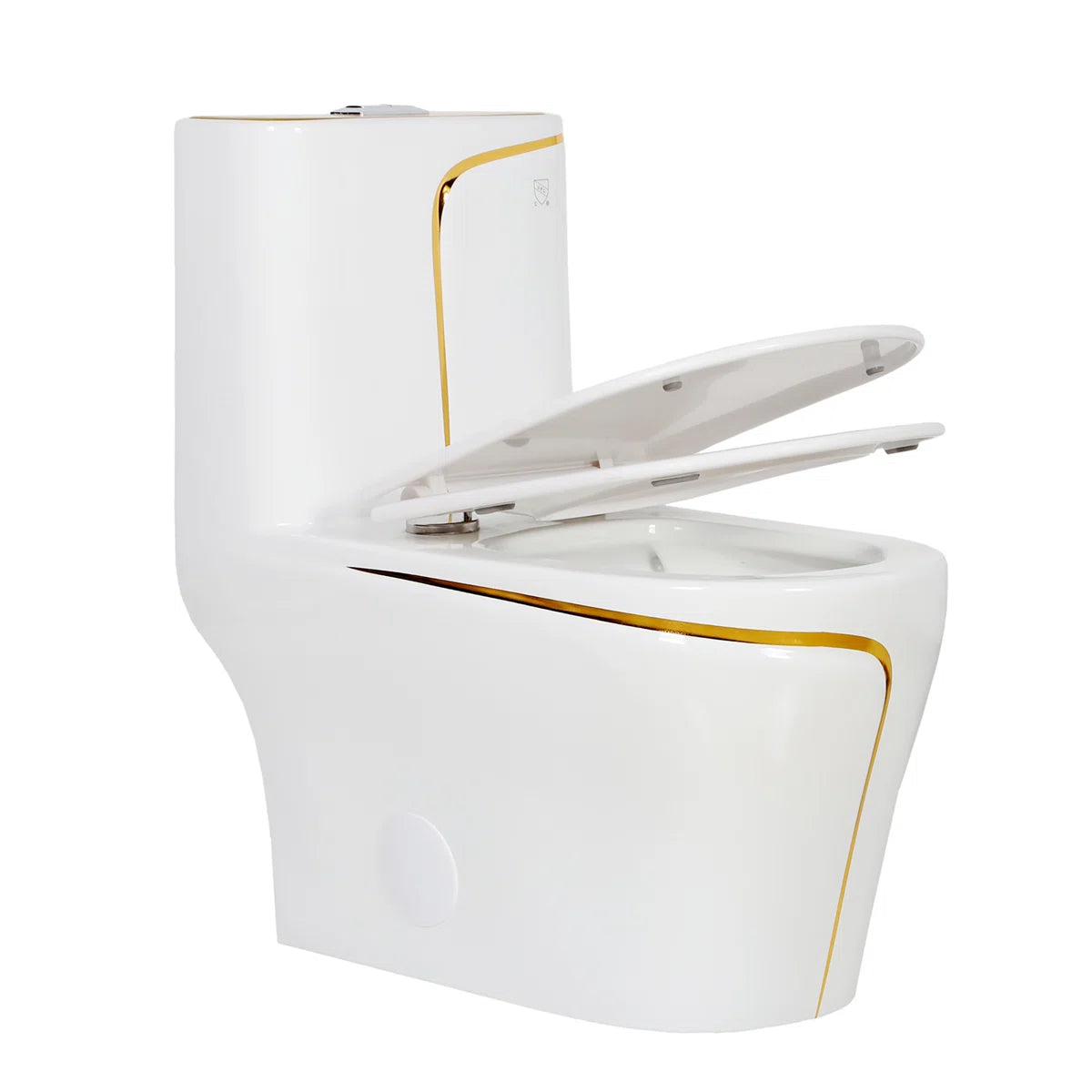T2258 - White & Gold One Piece Toilet