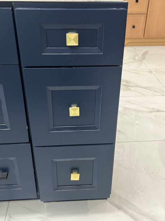 DV01 Side Drawers Solid Wood Navy Blue 12" (Final Sale)