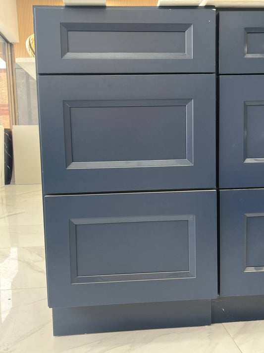 DV08 Vanity Side Drawers Solid Wood Navy Blue 18" (Final Sale)