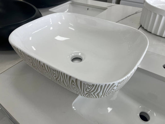 DVS02 Ceramic Vessel Sink Glossy White Inside (Final Sale)
