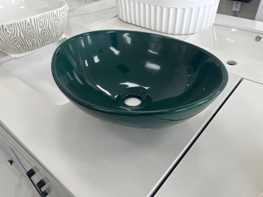 DVS03 Ceramic Vessel Sink Glossy Green (Final Sale)