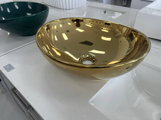 DVS04 Ceramic Vessel Sink Glossy Gold (Final Sale)